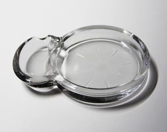 Fostoria Mademoiselle Pressed Glass Ashtray | Mid Century Sip n Smoke Coaster Catchall