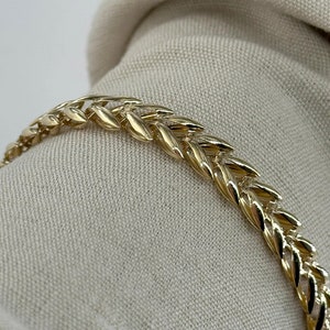 14K Gold Palm Franco Chain Bracelet, Wheat Foxtail Curb Gold Chain, Palm Wheat Chain Anklet,Spiga Chain Bracelet, Olive Bracelet,14kbracelet