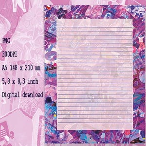 Writing paper purple blue A5