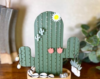 Saguaro Cactus Earring Holder - Perfect Gift for Jewelry Lovers!