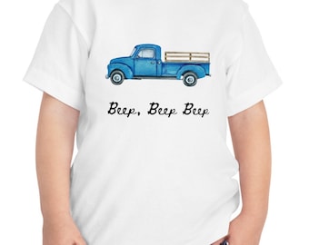 Toddler Little Blue Truck Tee, Birthday Shirt, Beep beep beep, T shirt for kids