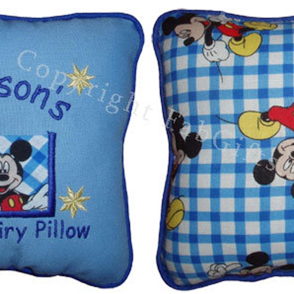 Tooth Fairy Pillow Personalized Mickey Mouse or Minnie Mouse