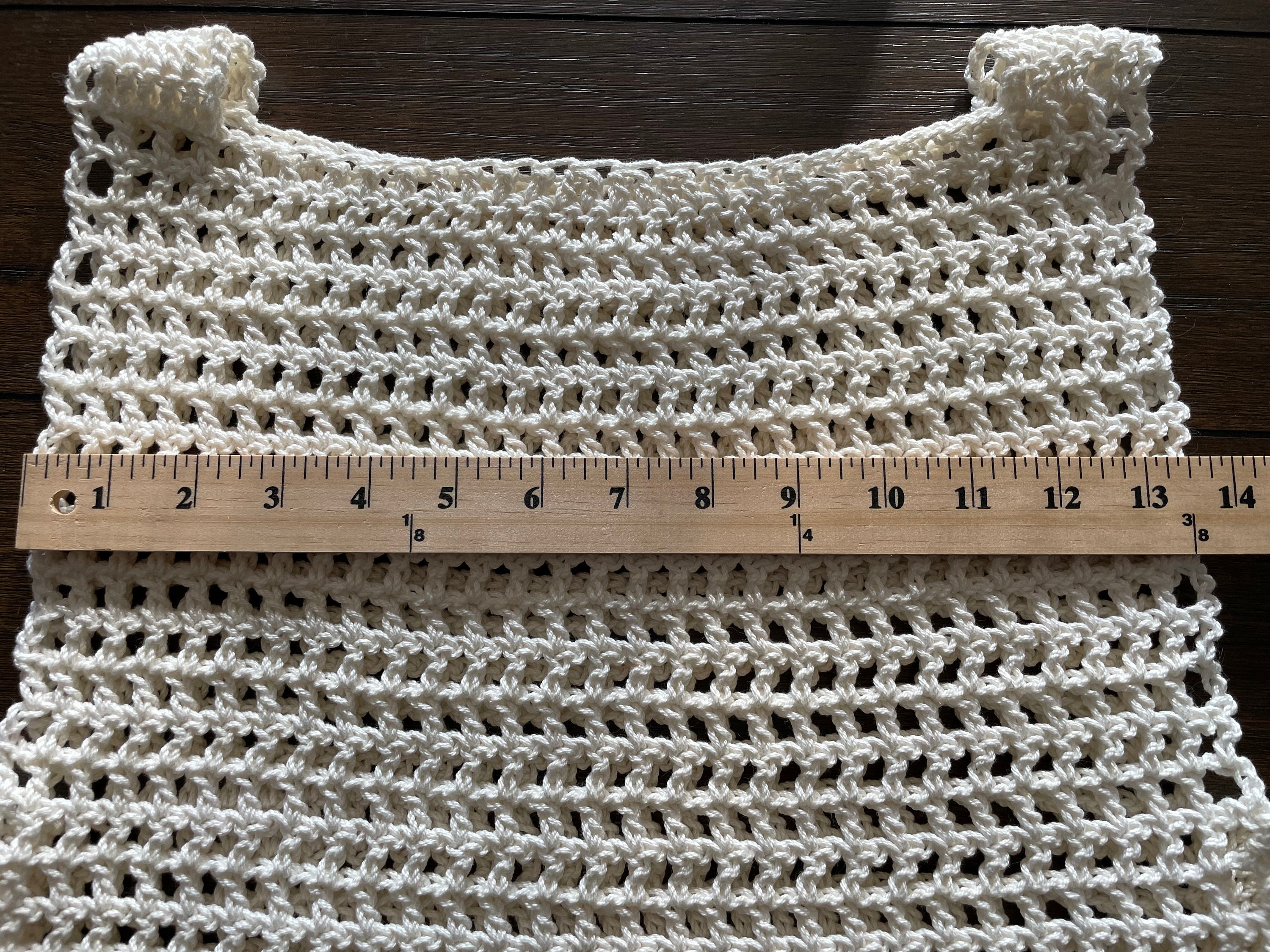 Off White Knit Crochet Top
