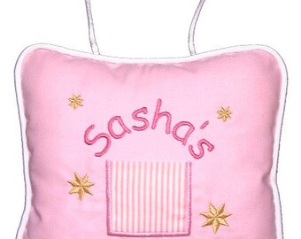 Tooth Fairy Pillow Personalized Pink Stripe