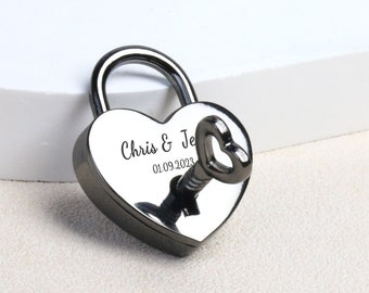 Personalised Love Padlock, Two Hearts Locked Together Forever, Heart Lock, Custom Lock Gift, Wedding Gfits, Anniversary gift for Boyfriend