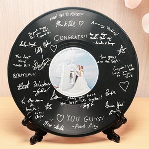 Wedding Guest Book Vinyl Record, Custom Label for Vinyl Record, Personalized Wedding Decor, Anniversary Gift, ChristmasGIft , Birthday GIft