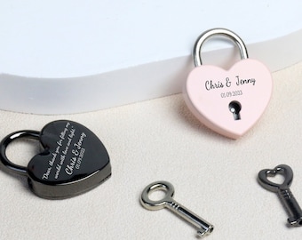 Personalised Love Padlock, Two Hearts Locked Together Forever, Heart Lock, Custom Lock Gift, Wedding Gfits, Anniversary gift for Boyfriend