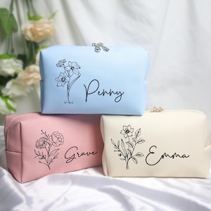 Bolsa de aseo personalizada, bolsa de maquillaje para mujeres para dama de honor, regalo de dama de honor, organizador de cosméticos, bolsa personalizada para boda, regalo para mamá