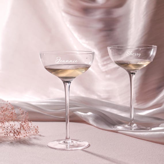 Personalized Engraved Champagne Glass | Champaign Glass Brand Logo | Party Glasses Custom Engraving | Summer Wedding Bridesmaid Gifts
