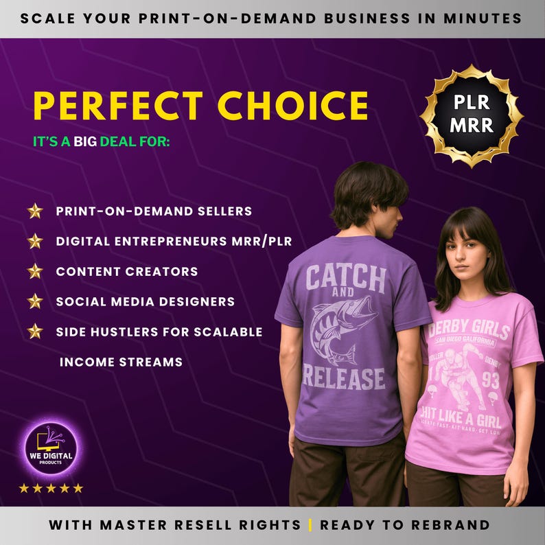 The perfect choice for print-on-demand sellers, digital entrepreneurs, content creators, and side hustlers. Ready-to-sell designs with commercial rights to scale your income streams with ease.