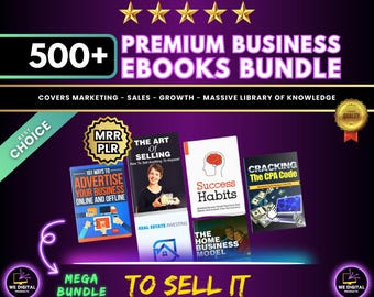 500+ Premium Business eBooks Bundle | PLR MRR Resell Rights, Digital Passive Income Self Improvement Books