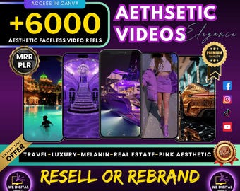 6000+ Aesthetic Faceless Reels Bundle | PLR Videos | MRR Products | Luxury Lifestyle Shorts for social media