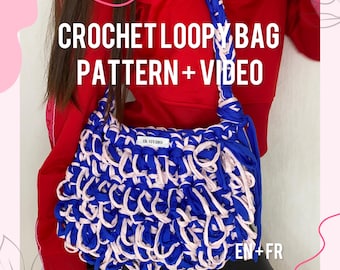 Pdf | Tutorial gehaakte tas met lussen | patroon en gedetailleerde video voor beginners eenvoudig en snel | LOOPY