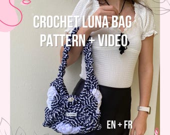 PDF-bestand | Haak-schoudertas-tutorial | granny square patroon en gedetailleerde video voor beginners, eenvoudig en snel | LUNA