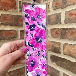 Original Hand Painted Floral Bookmark-Gift for Book lovers-Bookish Gifts- Bookclub-Book Lovers Decor-handmade bookmark, flower painting