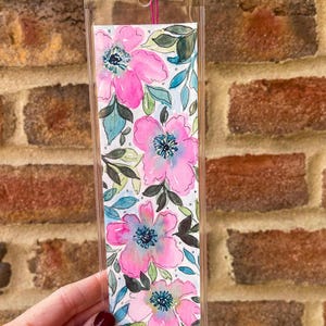 Bright Floral Watercolor Bookmark- Handmade Bookmark- Original art - Gift for Book lovers || Reader Gifts || Cute bookmark|| Gift for her