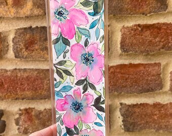 Marque-page aquarelle florale - oeuvre d'art originale peinte à la main
