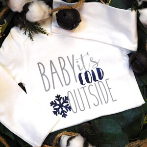 Baby it&#39;s Cold Outside Bodysuit, Baby Bodysuit, Baby Christmas Bodysuit, Baby Christmas Outfit, Baby Girl Christmas, Christmas Baby Outfit