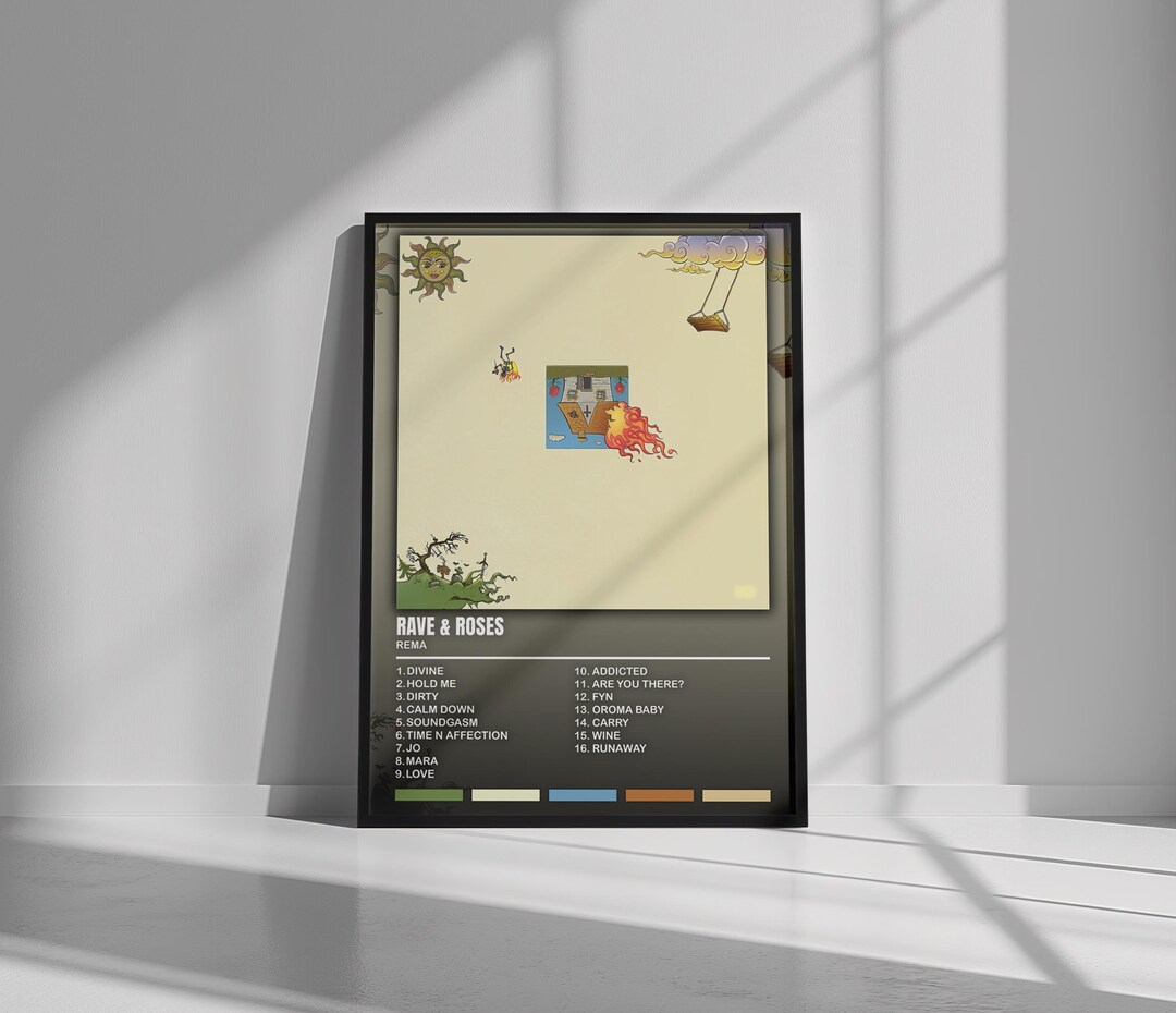 Rema - Rave and Roses Album Poster | Album Wall Decor | Music | Album ...