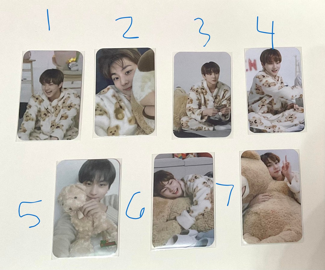 Teddy Bear Jungwon Set, Fanmade *comes With Sleeve and Toploader
