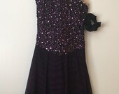 Black and Magenta One Shoulder Look Ice Dancing skating dress
