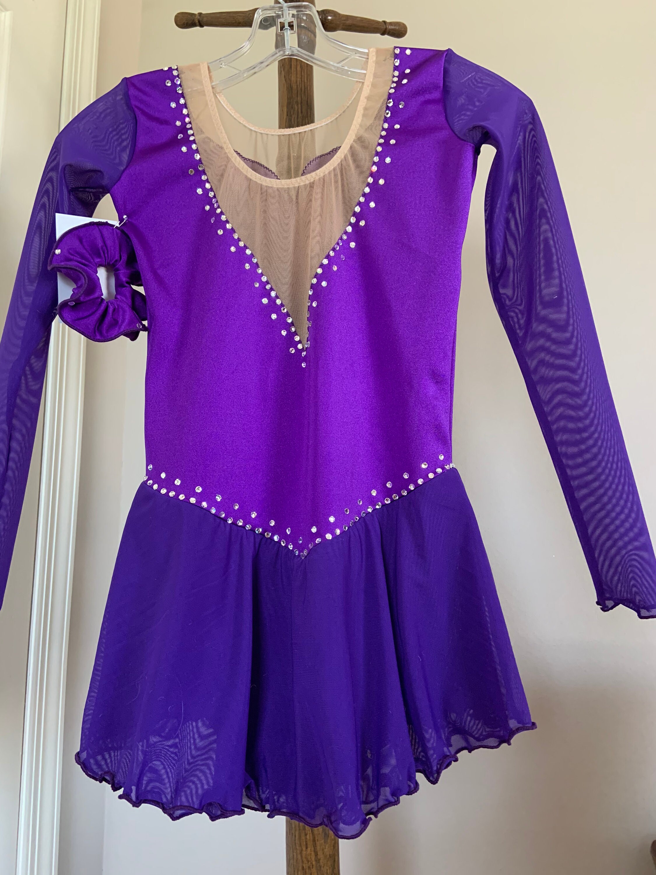 Purple Long Sleeve Competition/Test Skating Dress Purple Long Sleeve Competition/Test Skating Dress