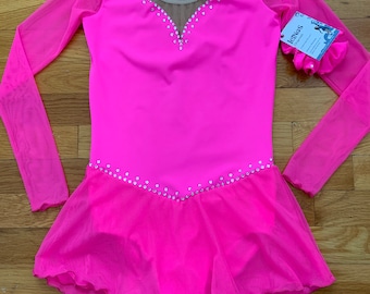 Icings Originals Classic Hot Pink  Test Competition Ice Skating Dress