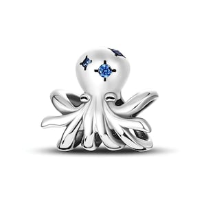 Pandora Octopus Charm, 925 Sterling Silver Bracelet Charm, Women Accessories, Charm Jewelry Gift for Her and Sister, Animal Charm
