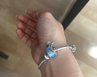 PANDORA フロストブルースノー ブレスレット Winter Blue Snowflake Murano Charm