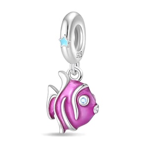 Pandora Purple Goldfish Dangle Charm, 925 Sterling Silver Charm for Bracelet, Animal Themed Women&#39;s Jewelry Pendant, Gift for Fish Lovers