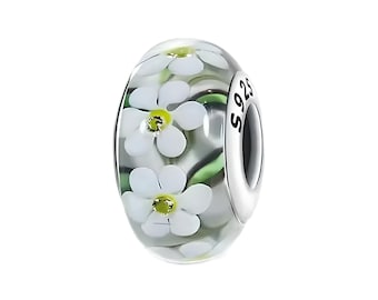 Pandora Daisy Murano Charm, 925 Sterling Silver Charm for Bracelet, Dainty Women&#39;s Jewelry, Floral Charms, Jewelry Gift for Her