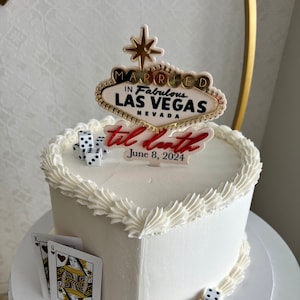 Las Vegas Wedding Cake Topper - Acrylic Casino Theme Decor