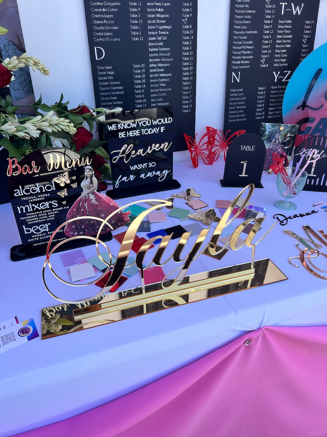 Custom Acrylic Name Display, Personalized Event & Wedding Decor, Modern ...