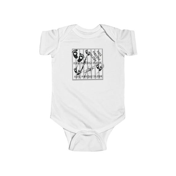 Nine Months Inside Baby Onesie Funny Newborn Bodysuit Cute Baby Shower Gift Pregnancy Reveal Gender Neutral Baby Clothes