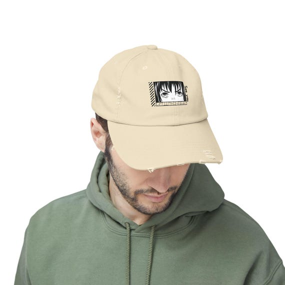 Distressed Anime Cap, Otaku Dad Hat, Japanese Cartoon Lover Beanie, Retro Anime Gift, Anime Fan Baseball Cap