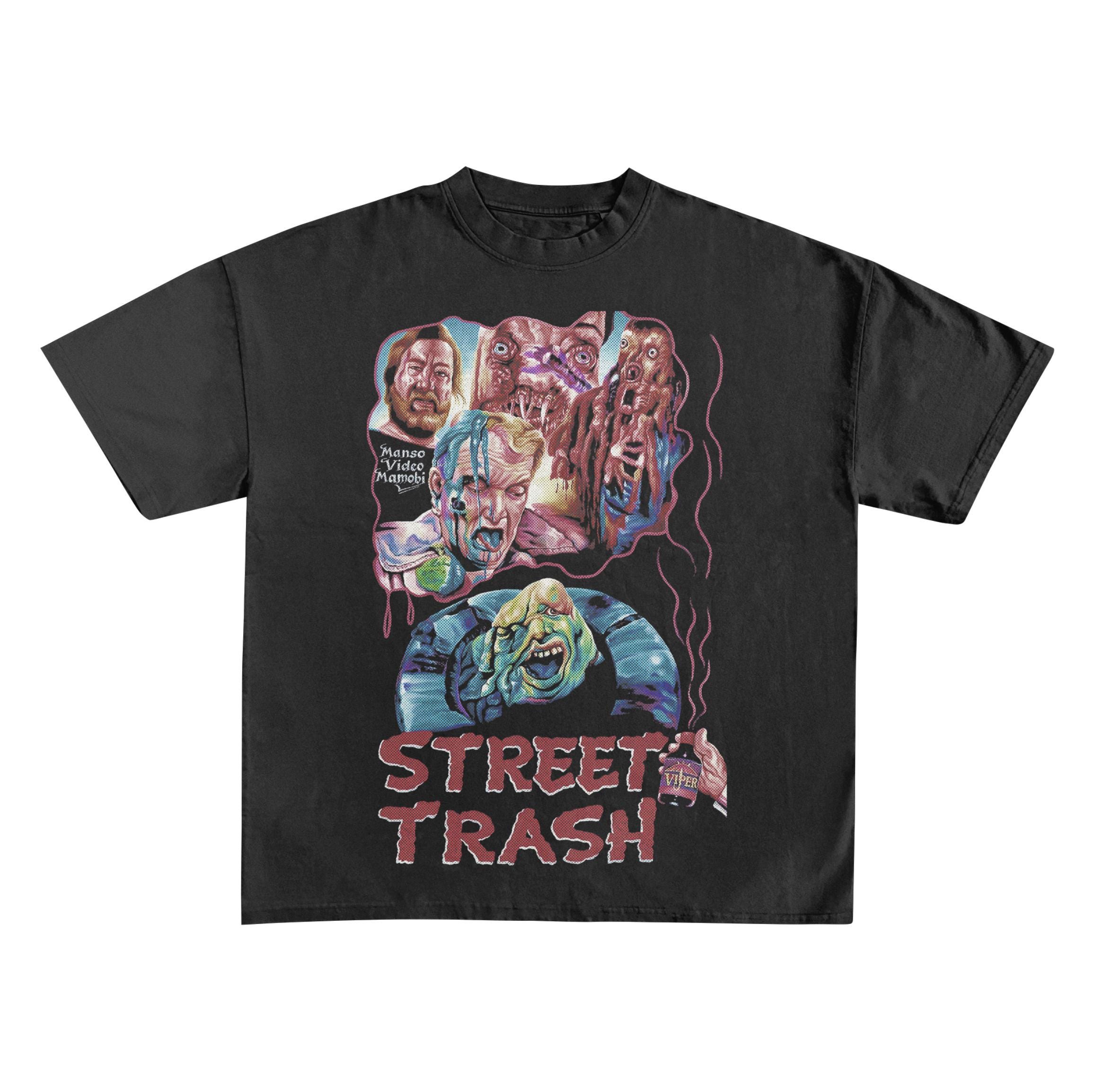 T-shirt Horreur Old School Street Trash 100% Coton, Taille XL, Marque Gildan, Neuf Sans étiquettes