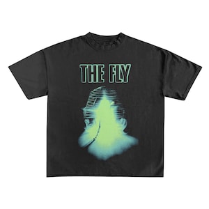 フライホラー映画Tシャツ、1986年ヴィンテージレアホワイト