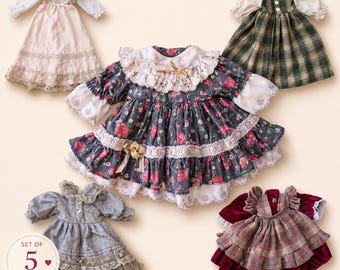 Conjunto de ropa vintage para muñecas de los años 70: paquete de 5 piezas de ropa de segunda mano para muñecas.