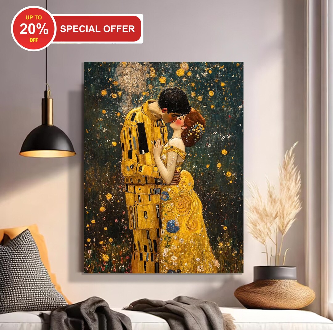 Persolized Custom Oil Painting Couple Print Canvas, Gustav Klimt Print ...