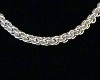 Unisex Sterling Chainmaille Necklace,Handmade