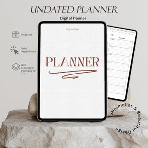 Digital Planner Minimalist UNDATED, Goodnotes Notability Daily Weekly Monthly iPad and Android Undated Planner, Simple Productivity Planner