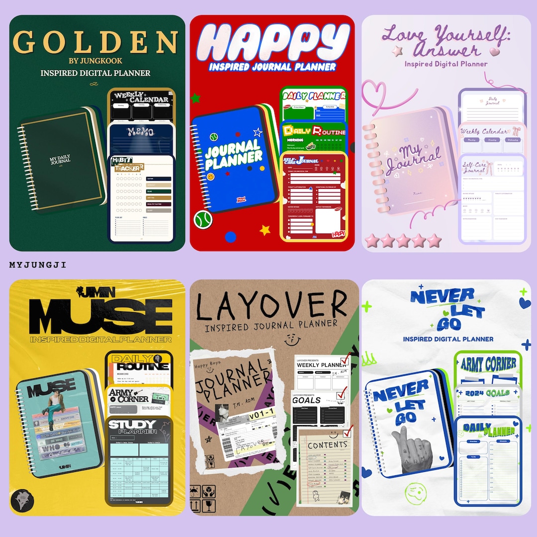 Daily Notes Bts Design BTS ALBUMS Inspired Digital Journal Planner BUNDLE | Goodnotes ...