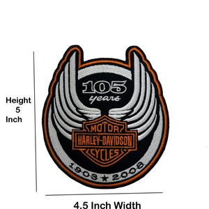 Harley Davidson Motorcycles Orange Classic Embroidery Sew-On,Iron On Patch Biker Jacket Vest Logo Patch