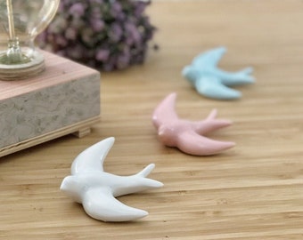 Two ceramic mini swallow - wall Decor -  handcrafted