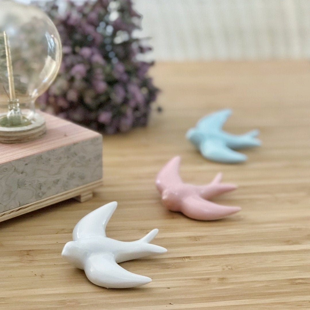 Mini Hirondelle en Céramique de Décoration Murale - Fabriqué à La Main