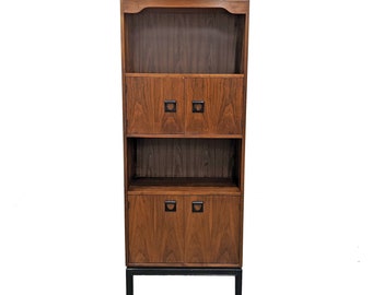 Mid Century Modern Walnut Shelving Unit Bookcase Wall Unit SHIPPING Email with Zip Code for Exact Shipping Cost