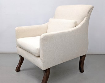 Transitional Style Boucle Slope Arm Occasional Chair