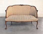 Vintage Louis XV Style Walnut Frame Settee