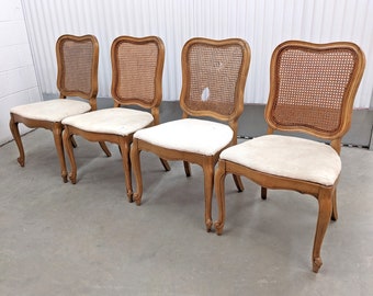 4 French Provincal Louis XV Cane Dining Project Chairs for Restoration