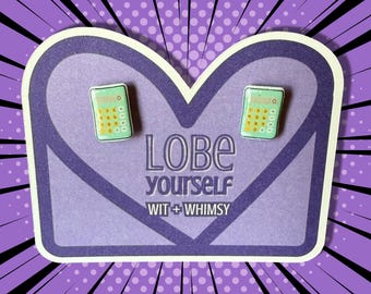 Calculator Earrings for Teachers | Math Post Studs | Hypoallergenic STEM Jewelry